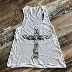 Denim & Supply Ralph Lauren White Graphic Sleeveless Tank Top